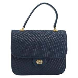 Bally Leather Handbag Navy